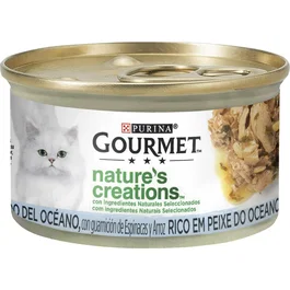 Purina Gourmet Naturals Gig Fish Spin, Comida Húmeda para Gatos, Lata 85g, Pack de 24 Unidades