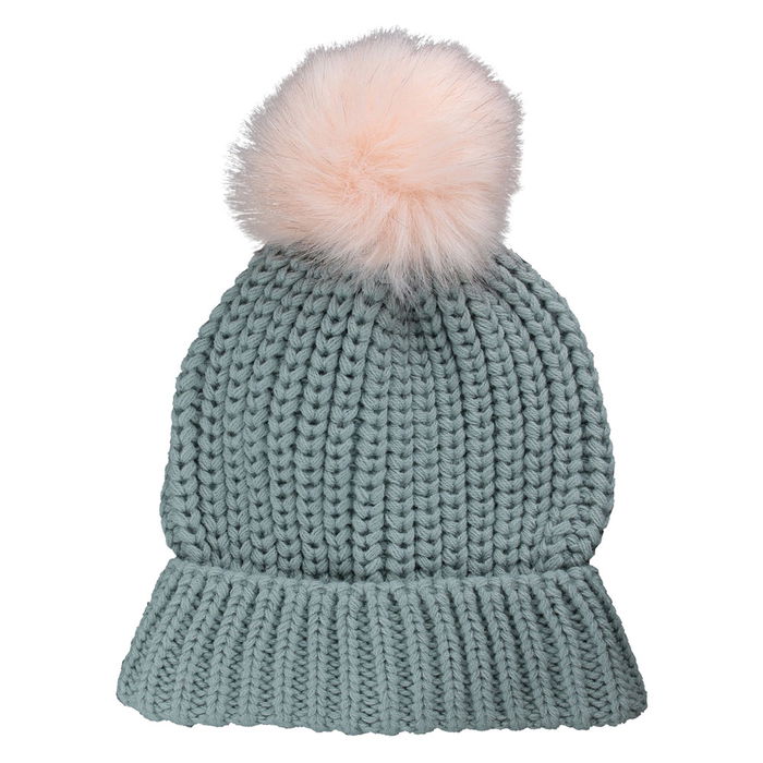 Sensly Gorro Con Pompón De Piel Sintética De Malla De Punto Colección Cocooning Para Mujer