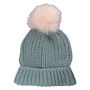 Sensly Gorro Con Pompón De Piel Sintética De Malla De Punto Colección Cocooning Para Mujer