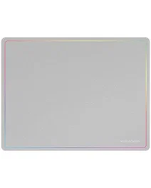 Mars Gaming Alfombrilla Gaming MMP124 para Ratón, Superficie Nanotextil, Borde Rainbow, Base Antideslizante, Color Plata, Dimensiones 360x260x3mm