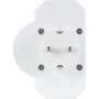 Rev Adaptador de enchufe triple con protección contra sobretensiones, blanco