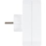 Rev Adaptador de enchufe triple con protección contra sobretensiones, blanco