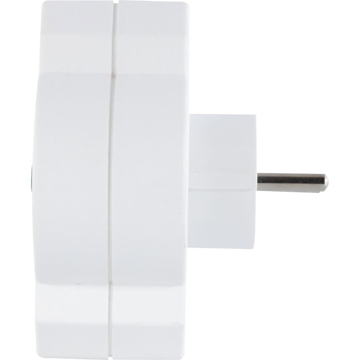 Rev Adaptador de enchufe triple con protección contra sobretensiones, blanco