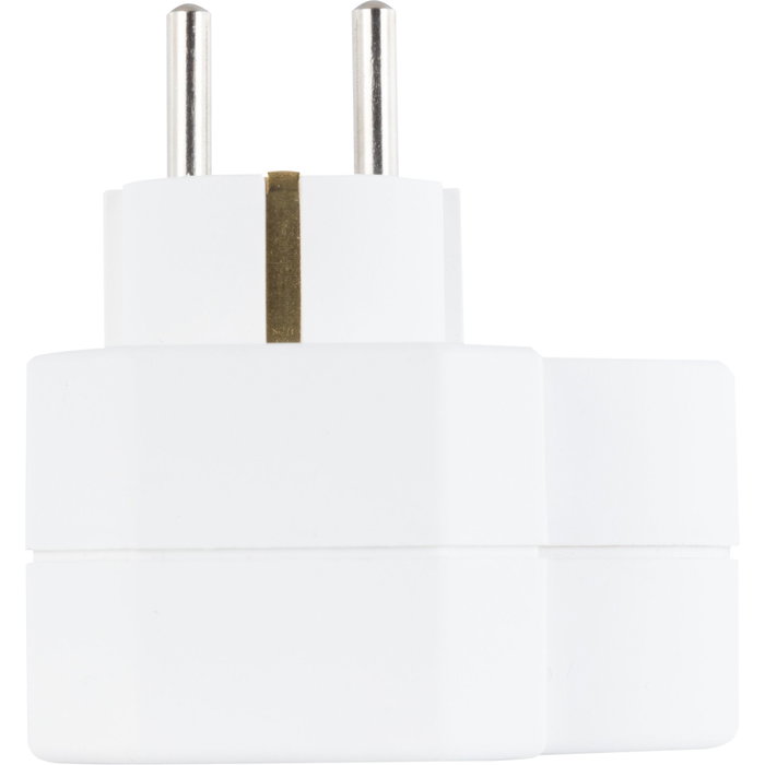 Rev Adaptador de enchufe triple con protección contra sobretensiones, blanco