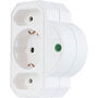 Rev Adaptador de enchufe triple con protección contra sobretensiones, blanco