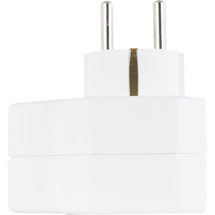 Rev Adaptador de enchufe triple con protección contra sobretensiones, blanco