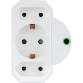 Rev Adaptador de enchufe triple con protección contra sobretensiones, blanco