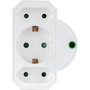 Rev Adaptador de enchufe triple con protección contra sobretensiones, blanco