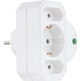 Rev Adaptador de enchufe triple con protección contra sobretensiones, blanco