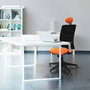 PIQUERAS Y CRESPO Silla de oficina Motilla con mecanismo Sincro/Traslack, Tela Verde esmeralda y Malla Gris