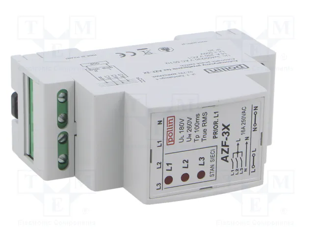 POLLIN AZF-3X Relé de monitorización de tensión 3 x 400V AC 16A