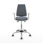 PIQUERAS Y CRESPO Taburete Elche blanco AS Bali gris con brazos blancos