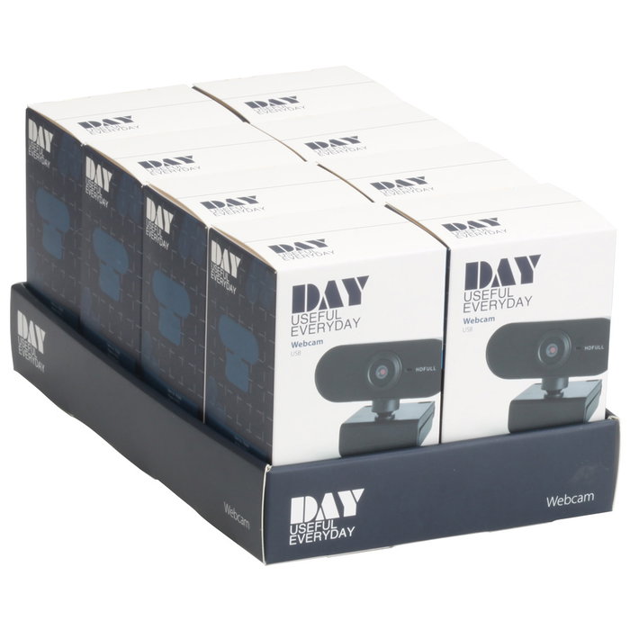 Day Webcam USB Full HD 1080P 2 Megapíxeles 70° Ángulo de Visión Micrófono Integrado Interfaz USB 2.0