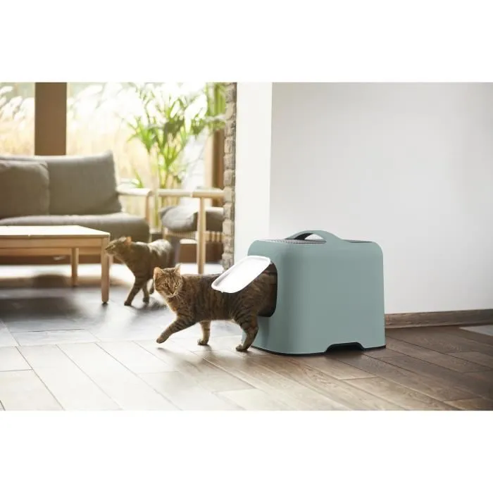 Rotho Biala Caseta de Aseo para Gatos de Plástico Reciclado con Filtro Antiolor Diseño Moderno