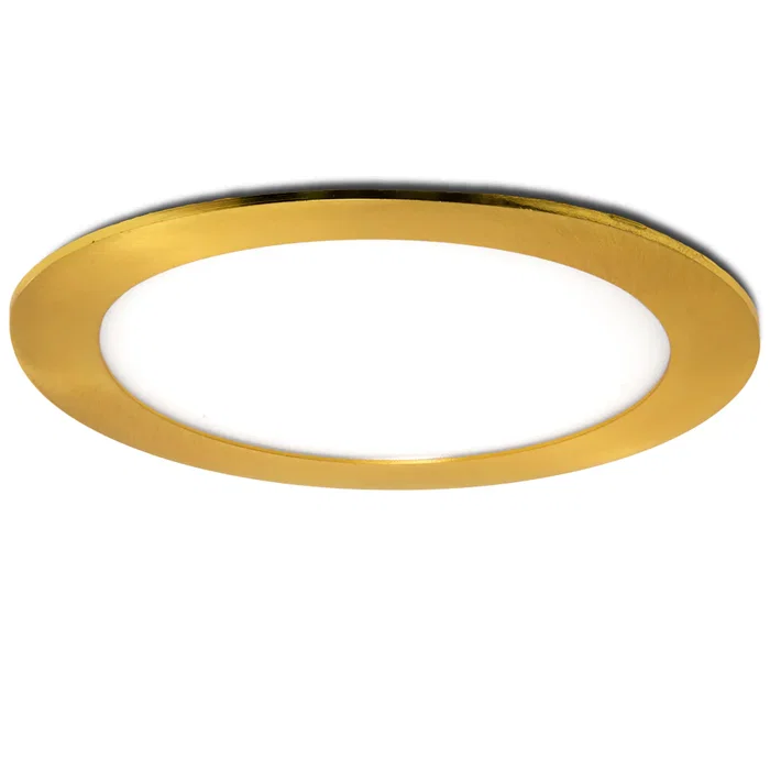 Placa LED Circular 12W 1200Lm 2700K Dorado Ultrafina [GL-CL-R12N-G-WW]