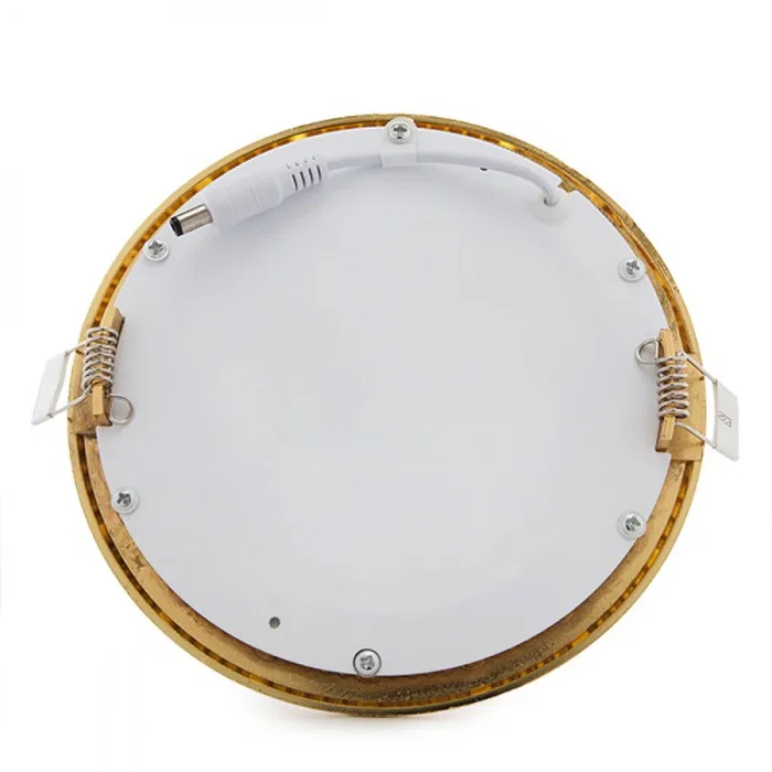 Placa LED Circular 12W 1200Lm 2700K Dorado Ultrafina [GL-CL-R12N-G-WW]
