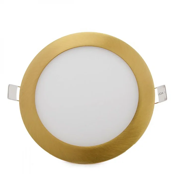 Placa LED Circular 12W 1200Lm 2700K Dorado Ultrafina [GL-CL-R12N-G-WW]