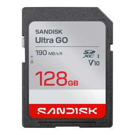 SanDisk Ultra SDXC UHS-I 128GB Tarjeta de Memoria SD 190MB/s Clase 3 V10 Negro