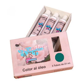 Wonder Art by Pryse Caja de 3 Tubos de Óleo 21ml Verde Esmeralda Nº. 46