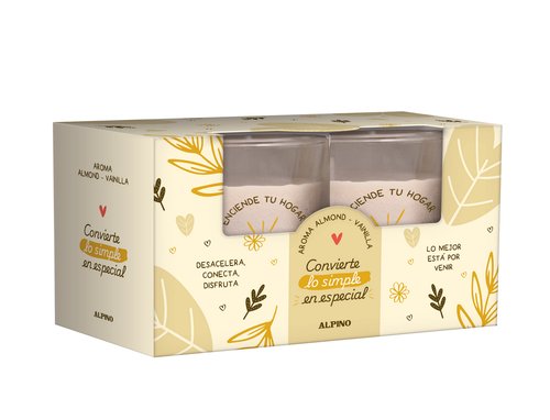ALPINO Vela Alpino Lovely Home Almond & Vainilla 120g Pack de 2