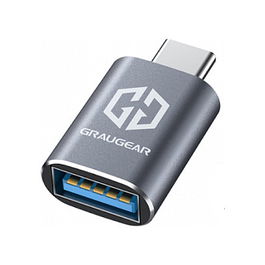 GrauGear G-AD-ATC-10G-2 Adaptador USB 3.2 Gen2 Tipo-A a Tipo-C Macho, Gris, 10 Gbit/s, 2 Piezas
