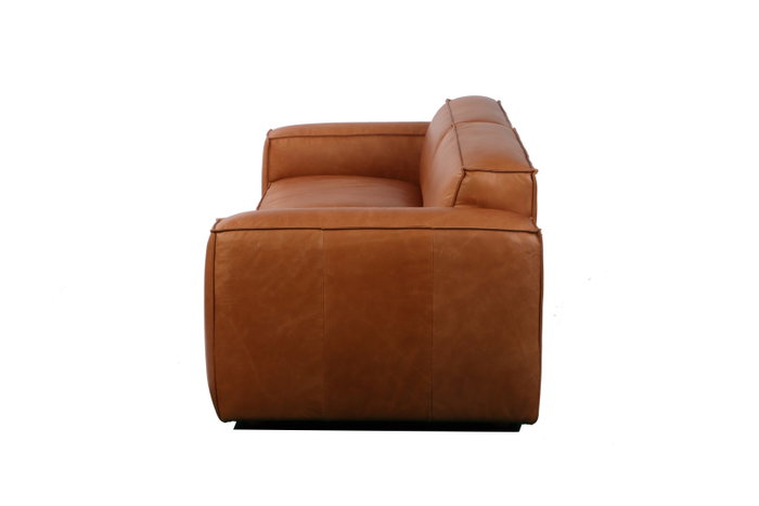DKD Home Decor Sofá 3 Plazas de Piel Cognac 214x94x77 cm Desmontable - Top Sofas 2c24