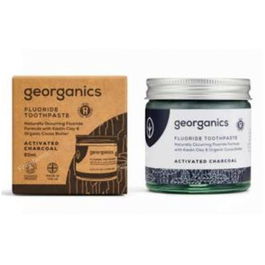 GEORGANICS Dentífrico Fluor Carbon Activado 60Ml con Flúor y Carbón Vegano, Remineraliza Esmalte y Previene Caries