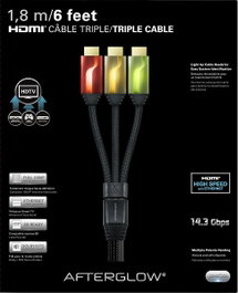 PDP Afterglow Triple Cable HDMI 6' (Rojo/Dorado/Verde)