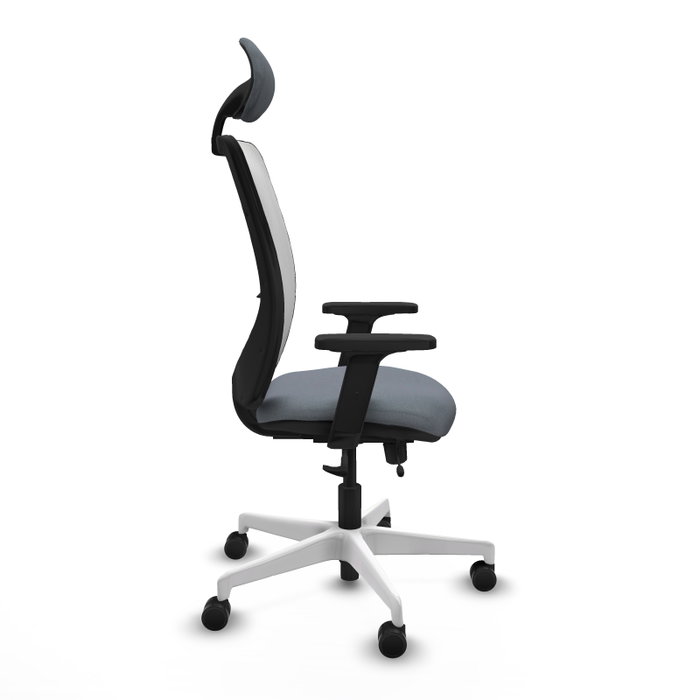 PIQUERAS Y CRESPO Silla de oficina Zulema con mecanismo Sincro/Traslack, Gris y Blanco
