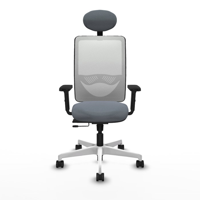 PIQUERAS Y CRESPO Silla de oficina Zulema con mecanismo Sincro/Traslack, Gris y Blanco