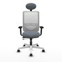 PIQUERAS Y CRESPO Silla de oficina Zulema con mecanismo Sincro/Traslack, Gris y Blanco