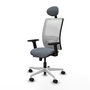 PIQUERAS Y CRESPO Silla de oficina Zulema con mecanismo Sincro/Traslack, Gris y Blanco