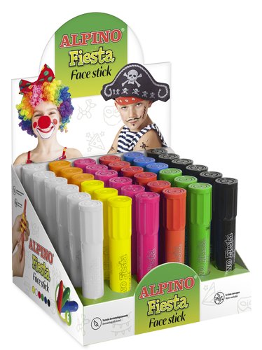 Alpino Maquillaje en Barra Fiesta Face Stick Colores Surtidos Expositor de 36 unidades