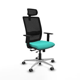 PIQUERAS Y CRESPO Silla de oficina Haches con mecanismo Sincro/Traslack, Turquesa y Negro