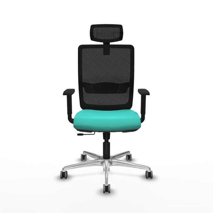 PIQUERAS Y CRESPO Silla de oficina Haches con mecanismo Sincro/Traslack, Turquesa y Negro