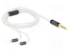 DeLOCK 85846 Cable de Audio 4,4 mm a 2 x MMCX, 1,2 m, Blanco
