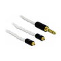 DeLOCK Cable de Audio 4,4 mm 5 Pin Klinkenstecker a 2 x MMCX, 1,2 m, Blanco
