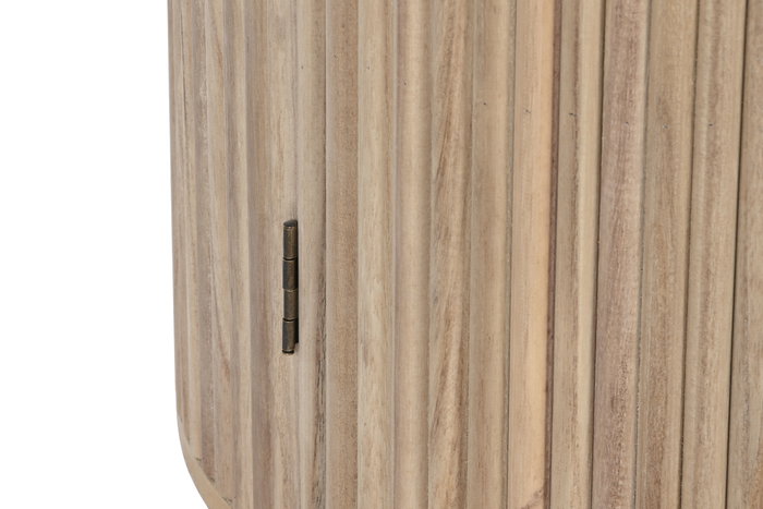 DKD Home Decor Mesa Redonda Comedor Balines Natural Paulownia y MDF 120 x 77 x 120 cm