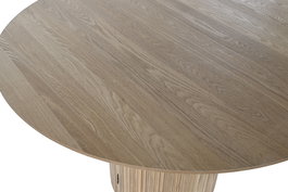 DKD Home Decor Mesa Redonda Comedor Balines Natural Paulownia y MDF 120 x 77 x 120 cm