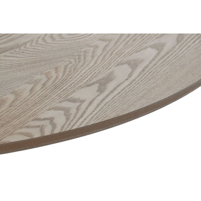 DKD Home Decor Mesa Redonda de Comedor Paulownia Natural con Puerta