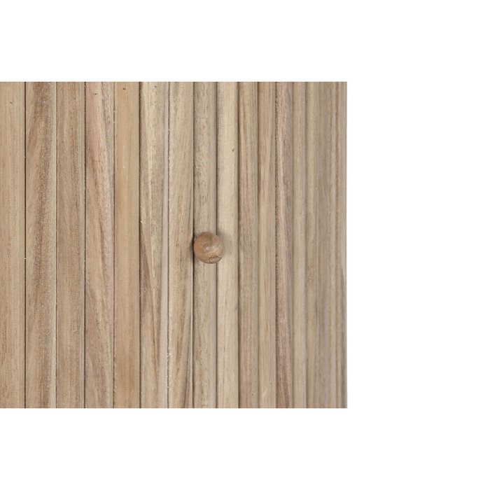 DKD Home Decor Mesa Redonda de Comedor Paulownia Natural con Puerta