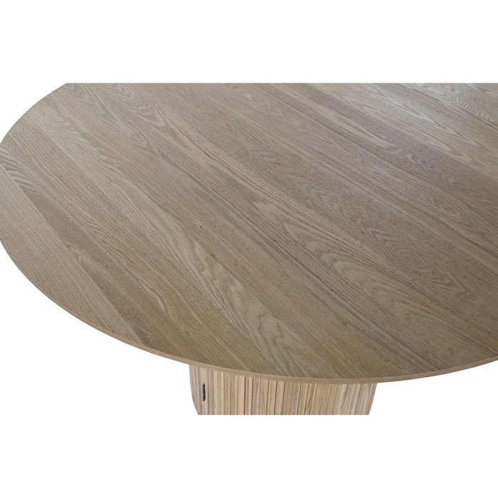 DKD Home Decor Mesa Redonda de Comedor Paulownia Natural con Puerta