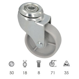 WOLFPACK LINEA PROFESIONAL Rueda Doméstica Ø 50 mm con Agujero Pasante Ø 8 mm