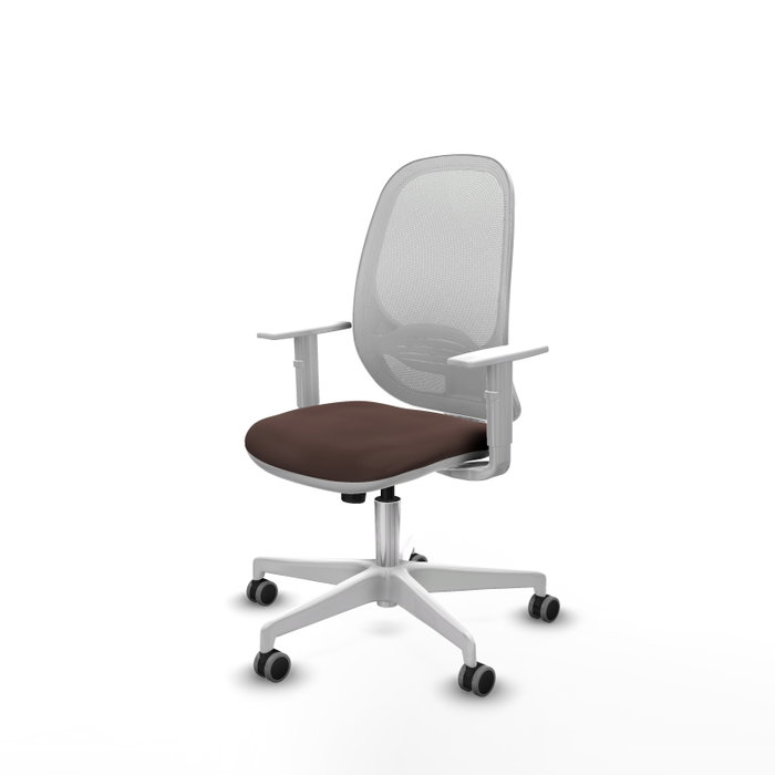 PIQUERAS Y CRESPO Silla de oficina Cilanco con Mecanismo Sincro, Marrón oscuro y Blanco PIQUERAS Y CRESPO Silla de oficina Cilanco con Mecanismo Sincro, Marrón oscuro y Blanco
