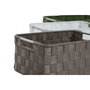 DKD Home Decor Set de 3 Cestas Organizadoras Brillantes Verde, Gris y Crema