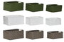 DKD Home Decor Set de 3 Cestas Organizadoras Brillantes Verde, Gris y Crema
