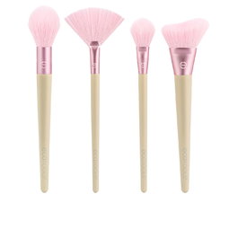 Ecotools ELEMENTS AIR WIND-KISSED FINISH Set de Maquillaje Lote 4 pz con Brochas Highlighter, Fan, Powder y Sculpt, Cruelty Free y Vegano