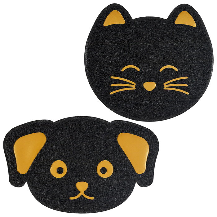 The Concept Factory Mon Chat Mon Ch Alfombra Antideslizante para Comer Mascotas, Mantiene Estable el Bol, Decorativa y Fácil de Limpiar, Gato/Perro, 40x35/50x35.5 cm