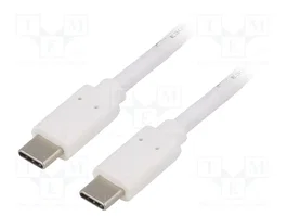 QOLTEC Cable USB 3.1 tipo C a tipo C, 1m, Blanco