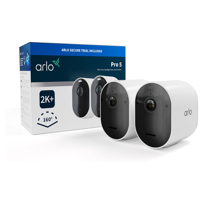 Arlo Pro 5 Pack de 2 Cámaras de Seguridad 2K+ Exterior e Interior Arlo Pro 5 Pack de 2 Cámaras de Seguridad 2K+ Exterior e Interior